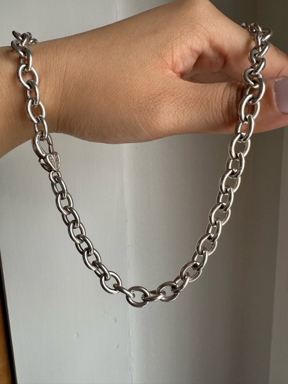 Judith Ripka Vintage Rolo Sterling Silver chain necklace